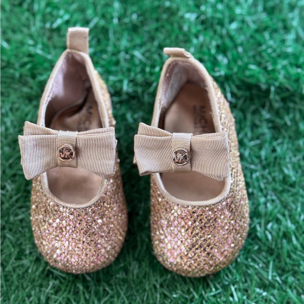 Michael Kors Gold Glitter Kids Shoes Size 3
